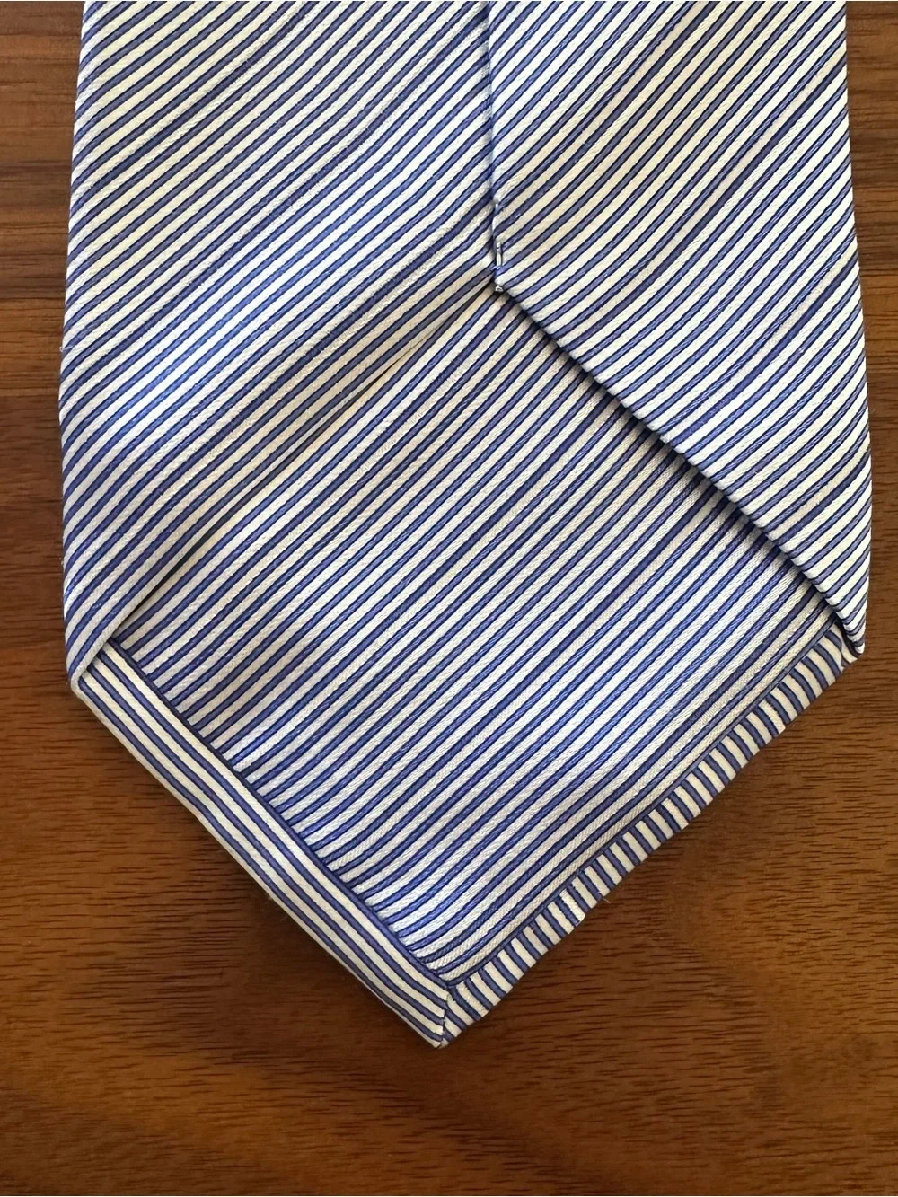 Stefano Ricci Blue and White Diagonal Stripe Silk Tie